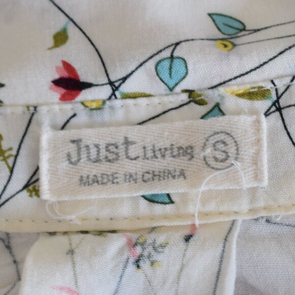 Just Living Rayon Floral Botanical Print Long Sleeves Blouse | size‎ S - Picture 9 of 9